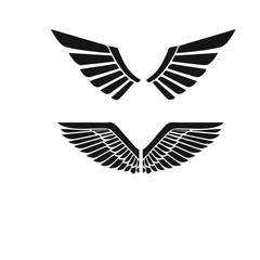 Flügel Symbole in Schwarz Weiß