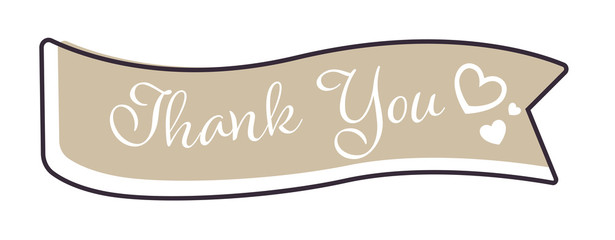 Ribbon or banner, thank you sign, greeting card decor