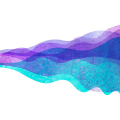 Watercolor transparent wave purple lavender colored background. Watercolour hand painted waves illustration