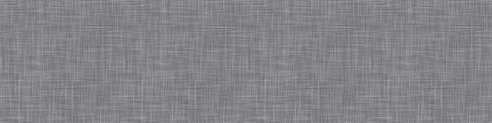 Natural anthracite gray french woven linen texture border background. Old raw flax fibre seamless banner pattern. Organic yarn close up weave fabric washi tape.  Grey fine canvas cloth effect edging. - obrazy, fototapety, plakaty