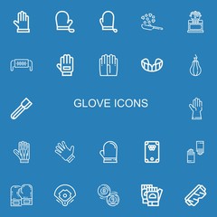 Editable 22 glove icons for web and mobile