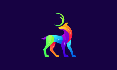 Deer Modern Logo Illustration Vector Template-01