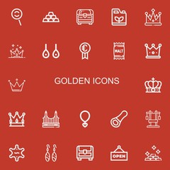 Editable 22 golden icons for web and mobile
