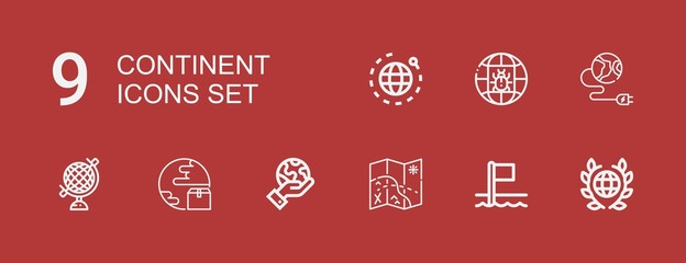 Fototapeta premium Editable 9 continent icons for web and mobile