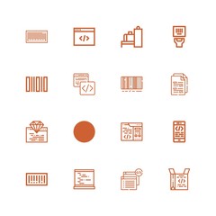 Editable 16 barcode icons for web and mobile