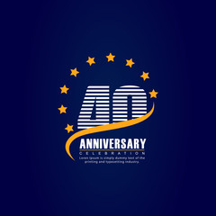 40 Year Anniversary Vector Template Design Illustration