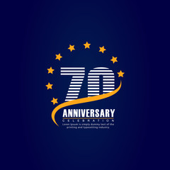 70 Year Anniversary Vector Template Design Illustration