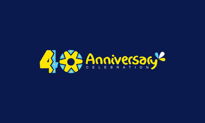 40 Year Anniversary Vector Template Design Illustration