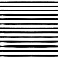 Seamless pattern from thin black horizontal abstract long textured brush strokes on a white background