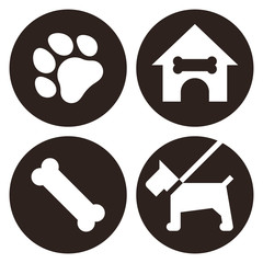 Pets icon set isolated on white background