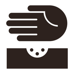 Hand planting seeds icon