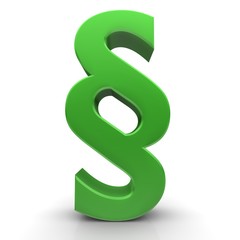 Paragraph 3d sign green symbol