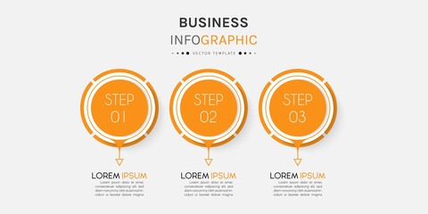 Business infographic element with 3 options, steps, number vector template design