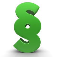 § Paragraph sign symbol 3d green