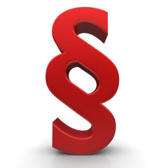 Paragraph article section sign symbol red 3d