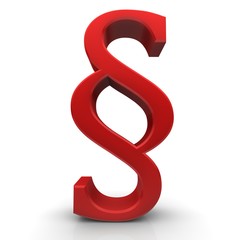 Paragraph sign § symbol article icon red 3d