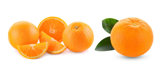 Fresh orange isolated on a white background