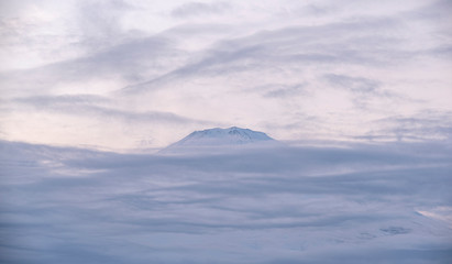 clouds over mountains