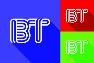 B and T combination Lines Letter Logo. Creative Line Letters Design Template