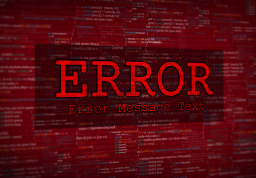 Error Code Message Text Effect Mockup