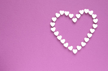 heart made of pills in the shape of hearts, greeting card for congratulations