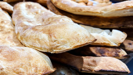 Georgian bread. Shotis Puri with a crispy crust