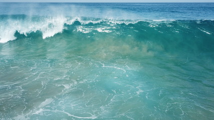 Dawn watching the waves of the sea in the Atlantic Ocean