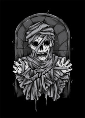 Mummy corpse zombie illustration tshirt