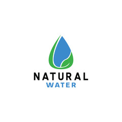 Natural water logo design vector template with combination of leaves and water Concept style. Health Oil icon for organic Product, water drop, liquid, energy, mineral, Company And Business.