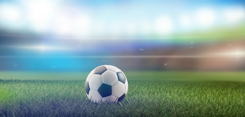 soccer stadium soccer ball 3d-illustration background © wetzkaz