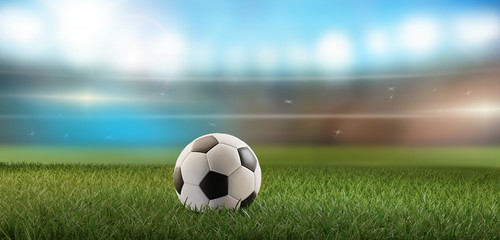 soccer stadium soccer ball 3d-illustration background © wetzkaz