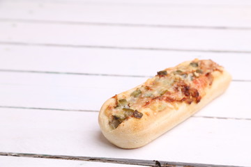 hot dog with cheese and pepper
