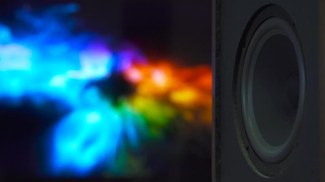 Thumping Bass Audio Speaker Closeup