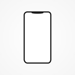 Wonderful silhouette design of a mobile phone on a white background