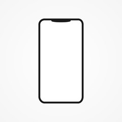 Wonderful silhouette design of a mobile phone on a white background