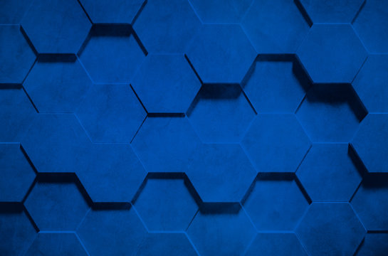 Classic Blue Hexagonal Background