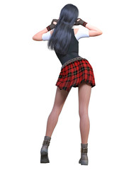 Woman in school uniform.