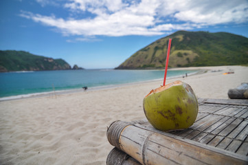 Beach background with coconut