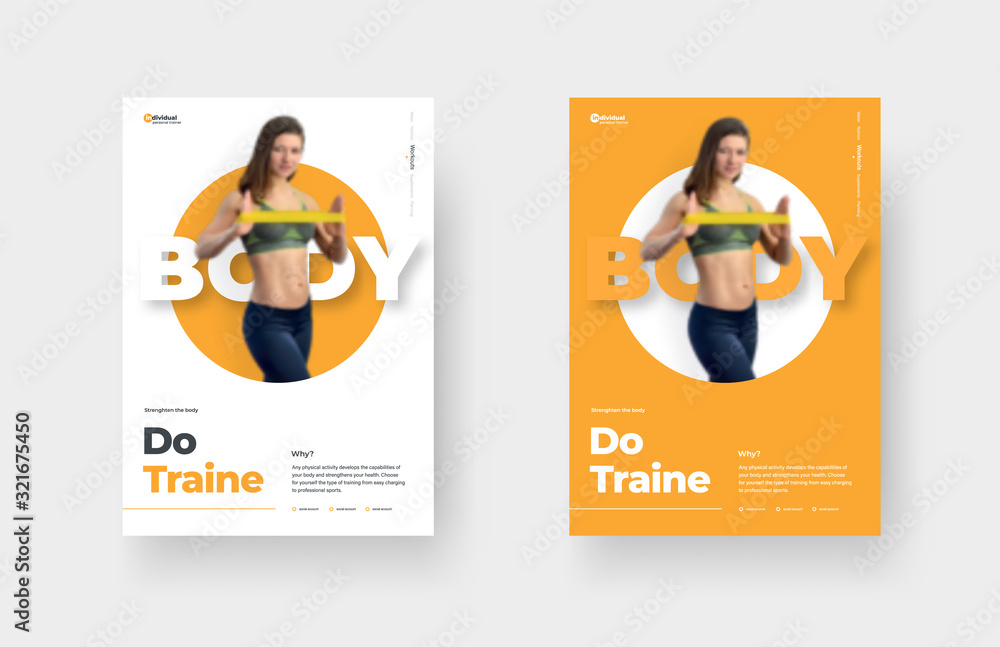 Aufkleber leaflet design for print and presentation design vector poster with a girl in a circle, on a white a