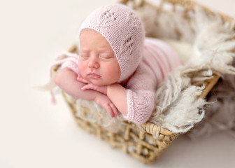 Fototapeta na wymiar Cute sleeping newborn