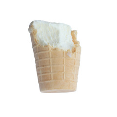 ice cream in a waffle cup. Close-up. Isolated on a white background