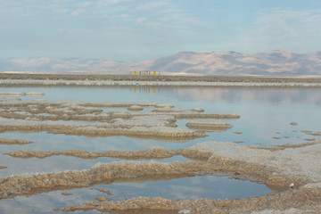 Salty islands on the Dead Sea coast