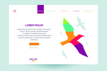 Creative Modern Website template of bird design ,Vector illustration.