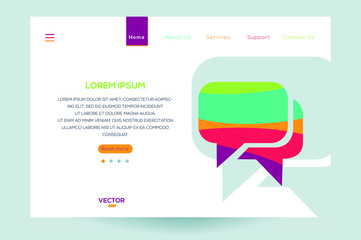 Creative Modern Website template of communication ,Vector illustration.