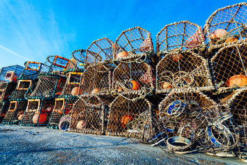 Lobster Pots in the town of Lyme Regis Dorset