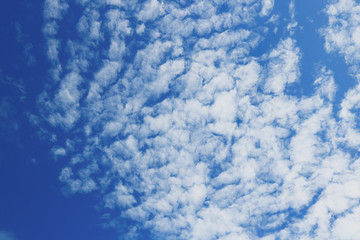 Fototapeta na wymiar Blue sky with white tiny cloud a small string is pretty Thailand.