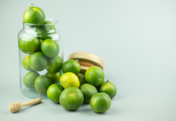 Group of green lime. Lime is a kind of fruit.