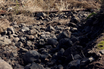 Stones near the mountain road