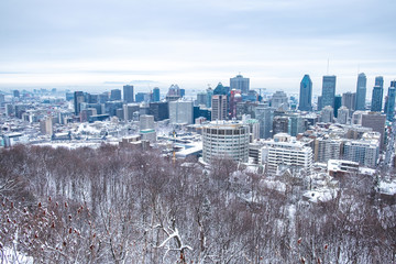 Montreal in winter from Mont Royal, Canada