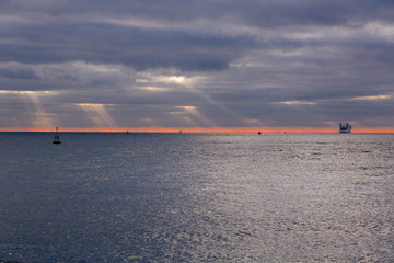 stormy skies over the sea off Sandbanks